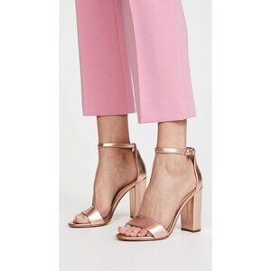 Sam Edelman Yaro Ankle Strap Block Heel Sandals Rose Gold Women 6.5